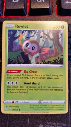  Rowlet  011/189 Common Sword & Shield: Darkness Ablaze