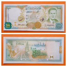 Syria 1000 Lira p-111a 1997 (2012) UNC  S_N D13 0063926