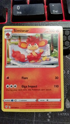  Simisear  027/189  Uncommon Sword & Shield: Darkness Ablaze