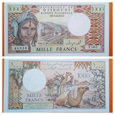 Djibouti 1000 francs (P37e) UNC   S/N 49930 