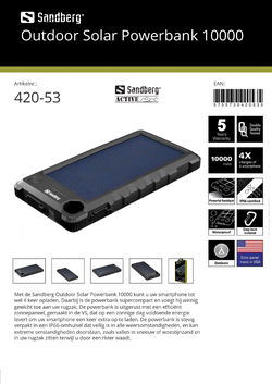 Outdoor Solar Powerbank 10000 tot wel 4x opladen alle merken smartphone