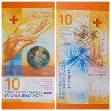 Zwitzerland 10 Francs 2016 P-75 Unc SN 16F3758144
