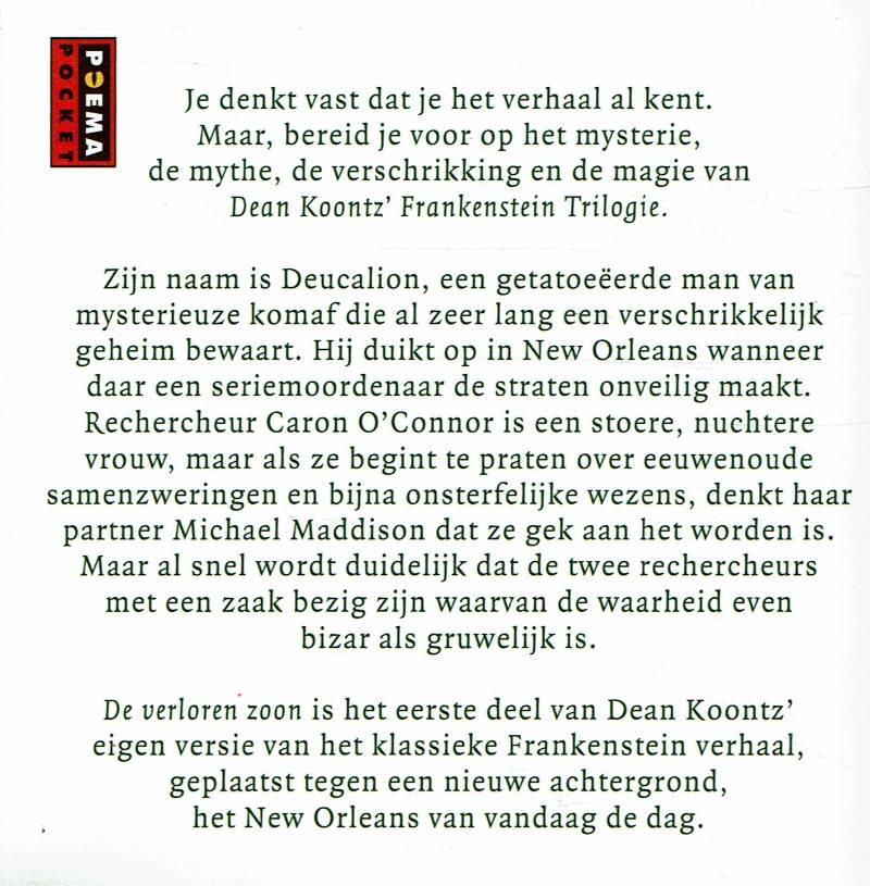 Dean Koontz = De verloren zoon - Frankenstein 1 - Afbeelding 2