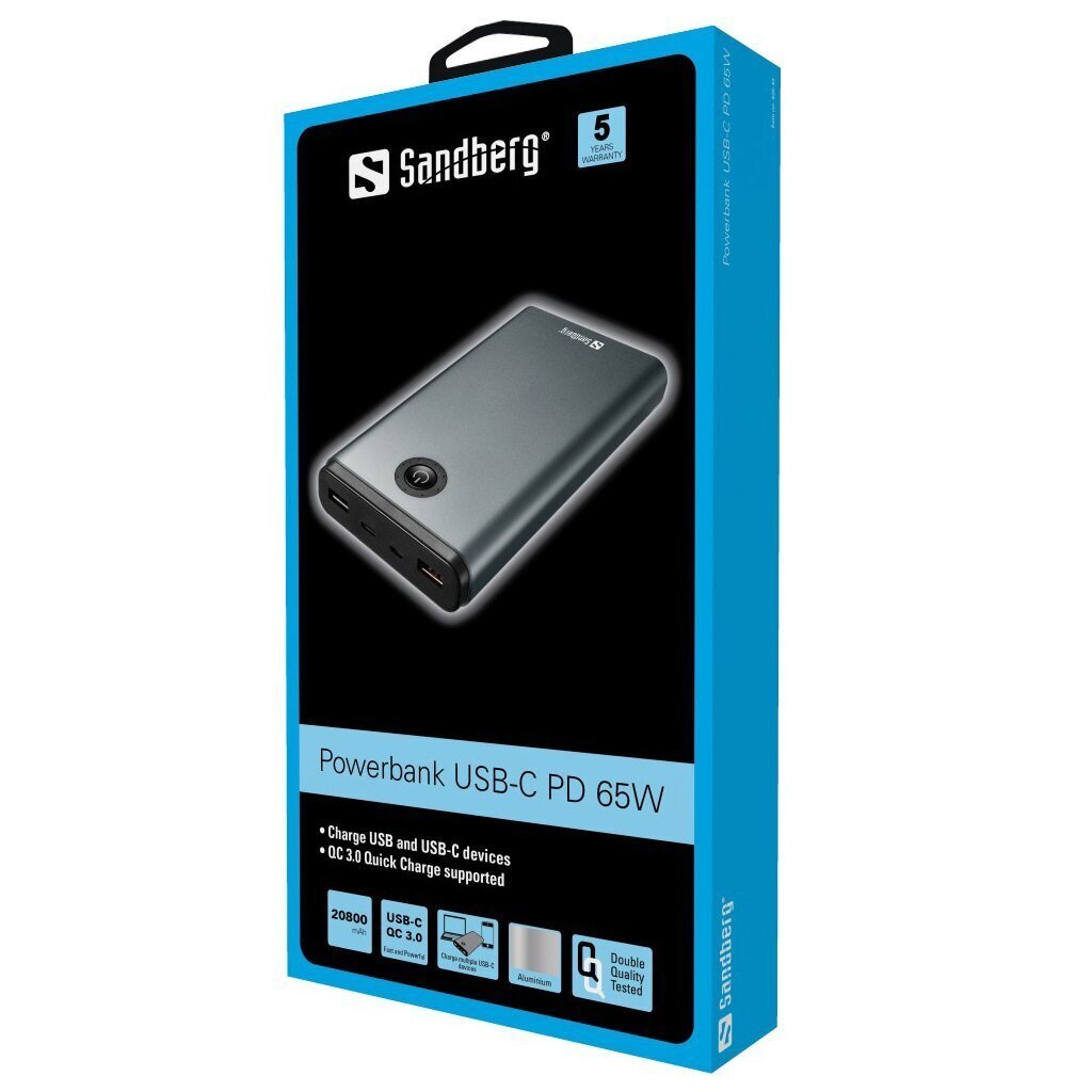 Powerbank USB-C PD 65W 20800 optimale oplading voor elk mobiel apparaat inclusief de meeste laptops - Afbeelding 4