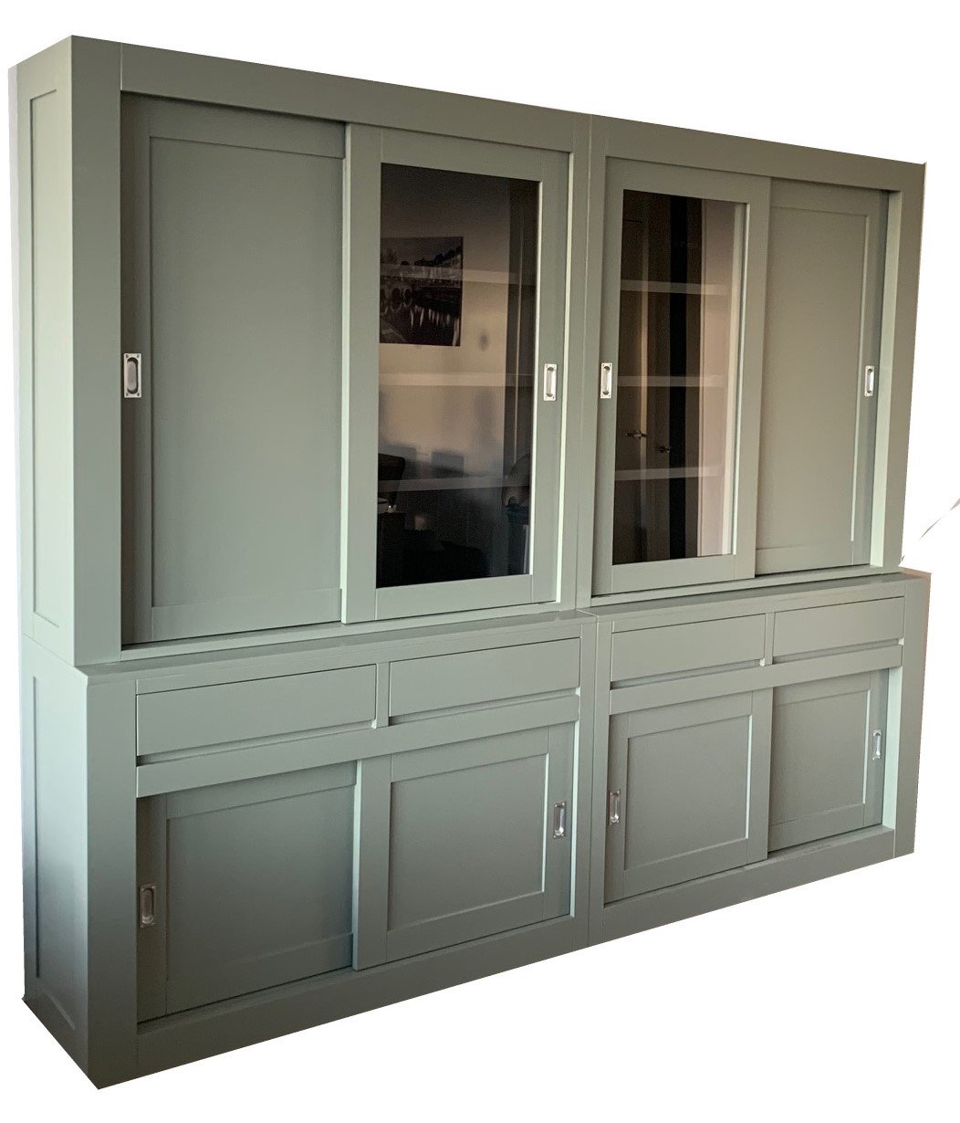 Buffetkast Grathem Engels groen dichte zijdeuren 260 x 50/40 x 220cm - nr. 1