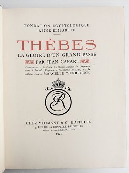 [Egypte] Thèbes. La Gloire d’un Passé 1925 Capart - Luxor - 2