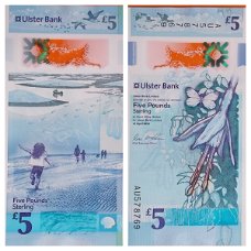 Northern Ireland 5 Pounds p-new 2018(2019) Ulster Bank UNC