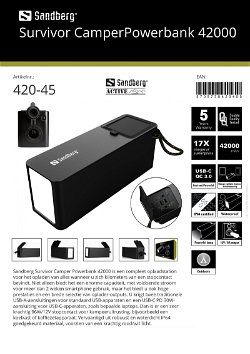 Survivor CamperPowerbank 42000 compleet oplaadstation voor het opladen van alles