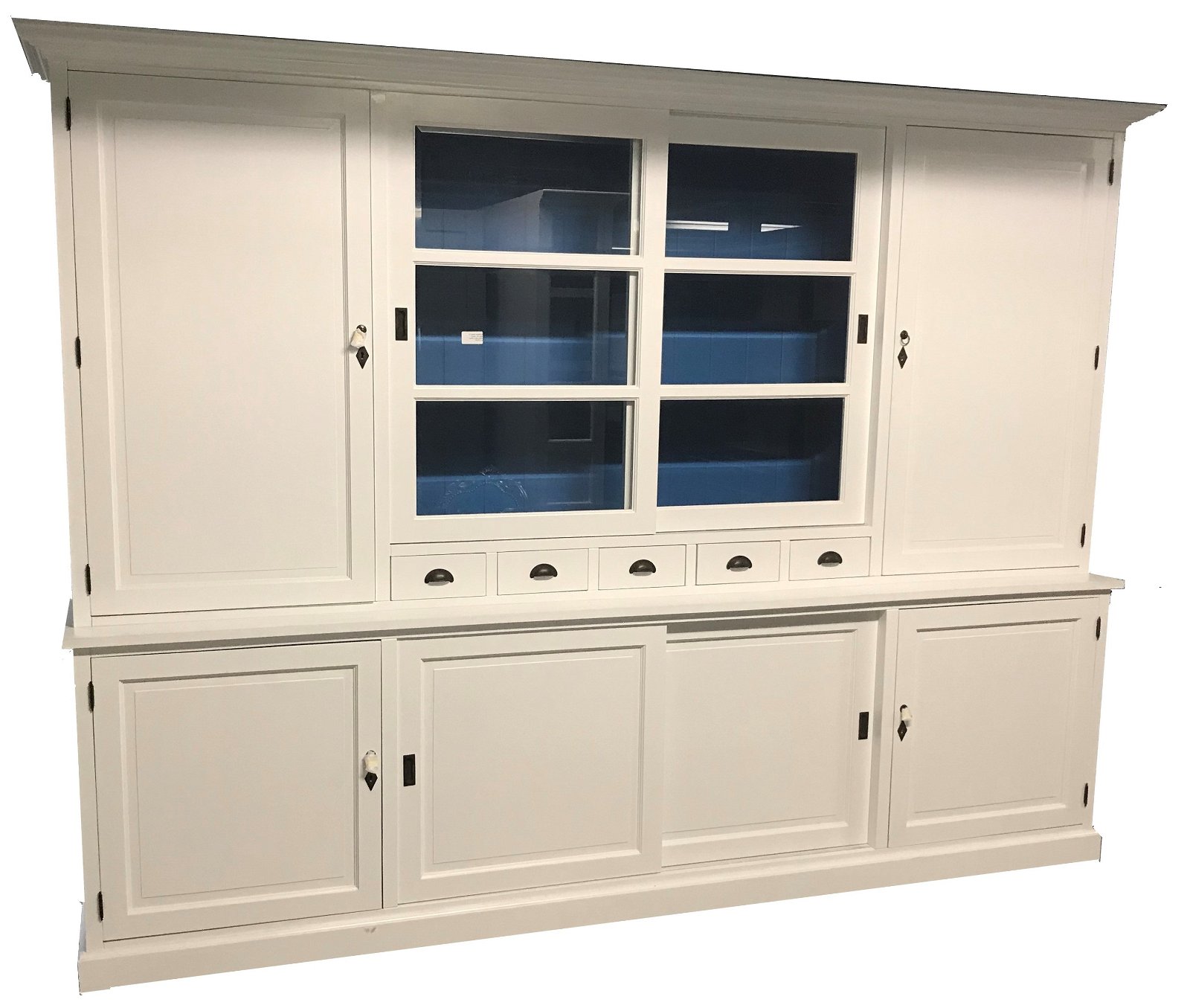 Buffetkast Gieten XL wit - blauw 300 x 50/40 x 230cm - nr. 1