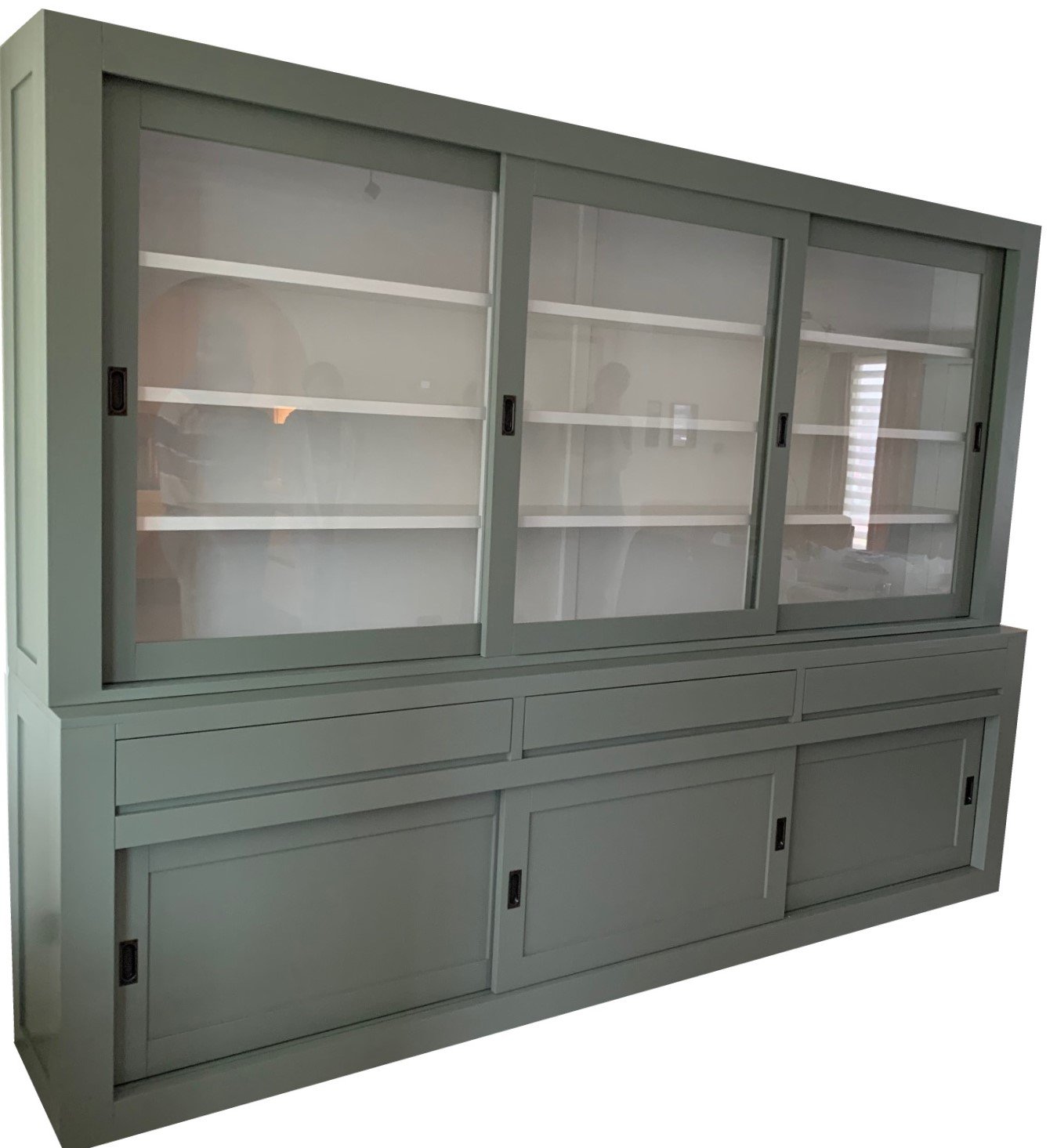 Buffetkast Engels groen - wit Enschede 300 x 220cm soft close - nr. 1