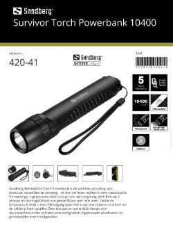 Survivor Torch Powerbank 10400 Survivor zaklamp en mobiele telefoon accu