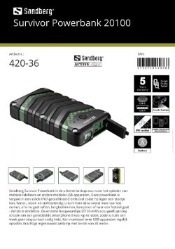 Survivor Powerbank 20100 ultieme back-up accu mobiele telefoons en andere mobiele USB-apparaten