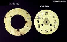= Wijzerplaat = Franse pendule = Green emaillé =42919