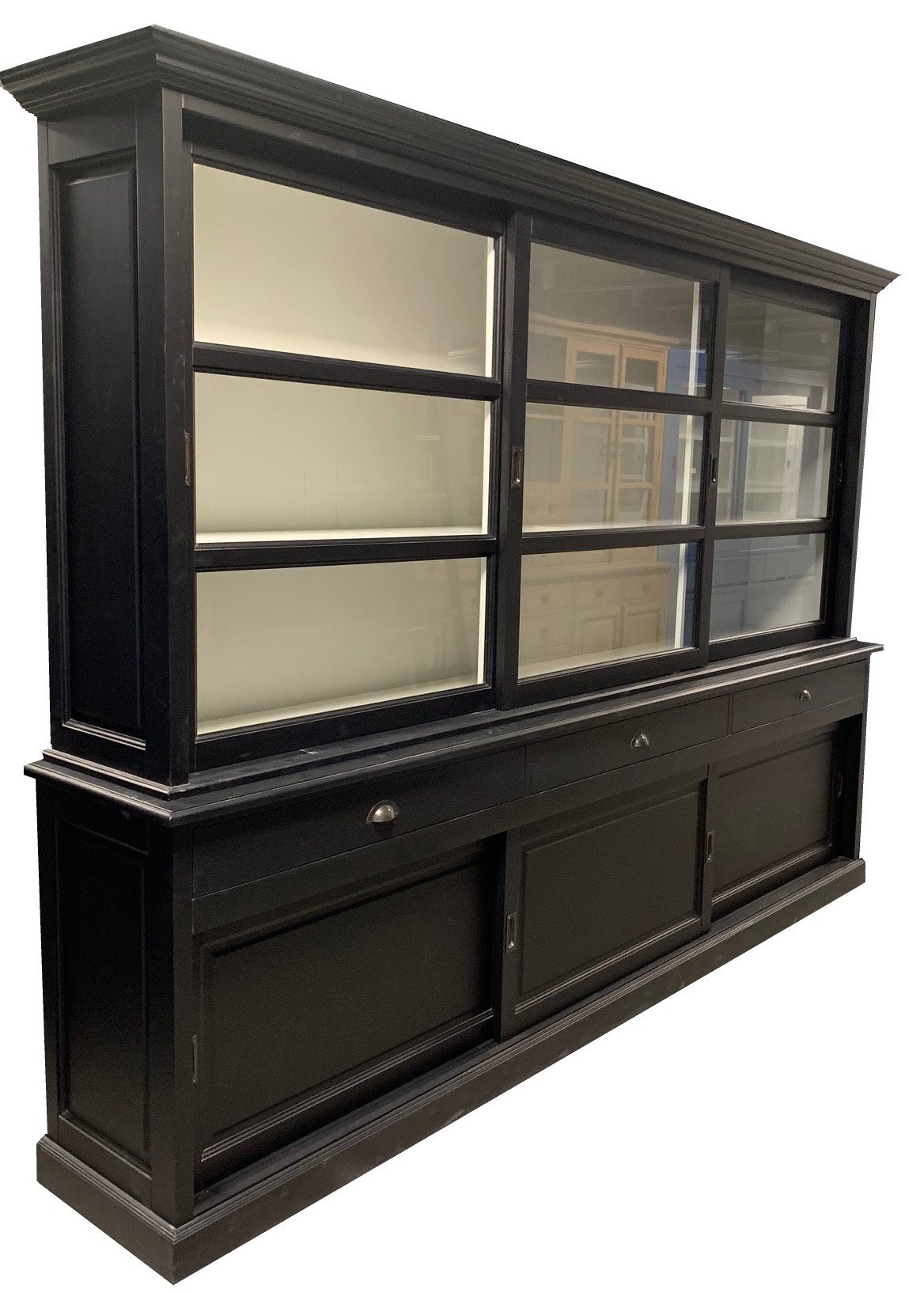 Buffetkast Ermelo zwart - wit 300 x 50/40 x 220cm - nr. 1