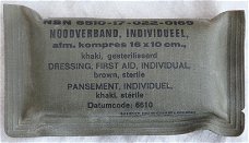 Verband Pakje, Nood, 16x10cm, Koninklijke Landmacht, 1966.(Nr.1)