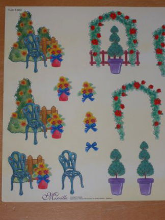 3D Knipvel (A4) --- MIREILLE --- Nr. Tuin T.302 --- Gezelligheid in de tuin - Afbeelding 2