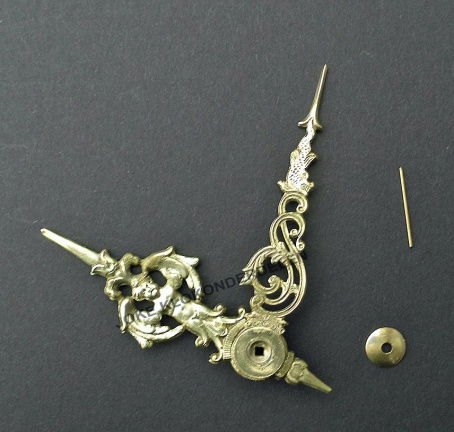 = Wijzers grote Franse pendule =37408 - Afbeelding 2