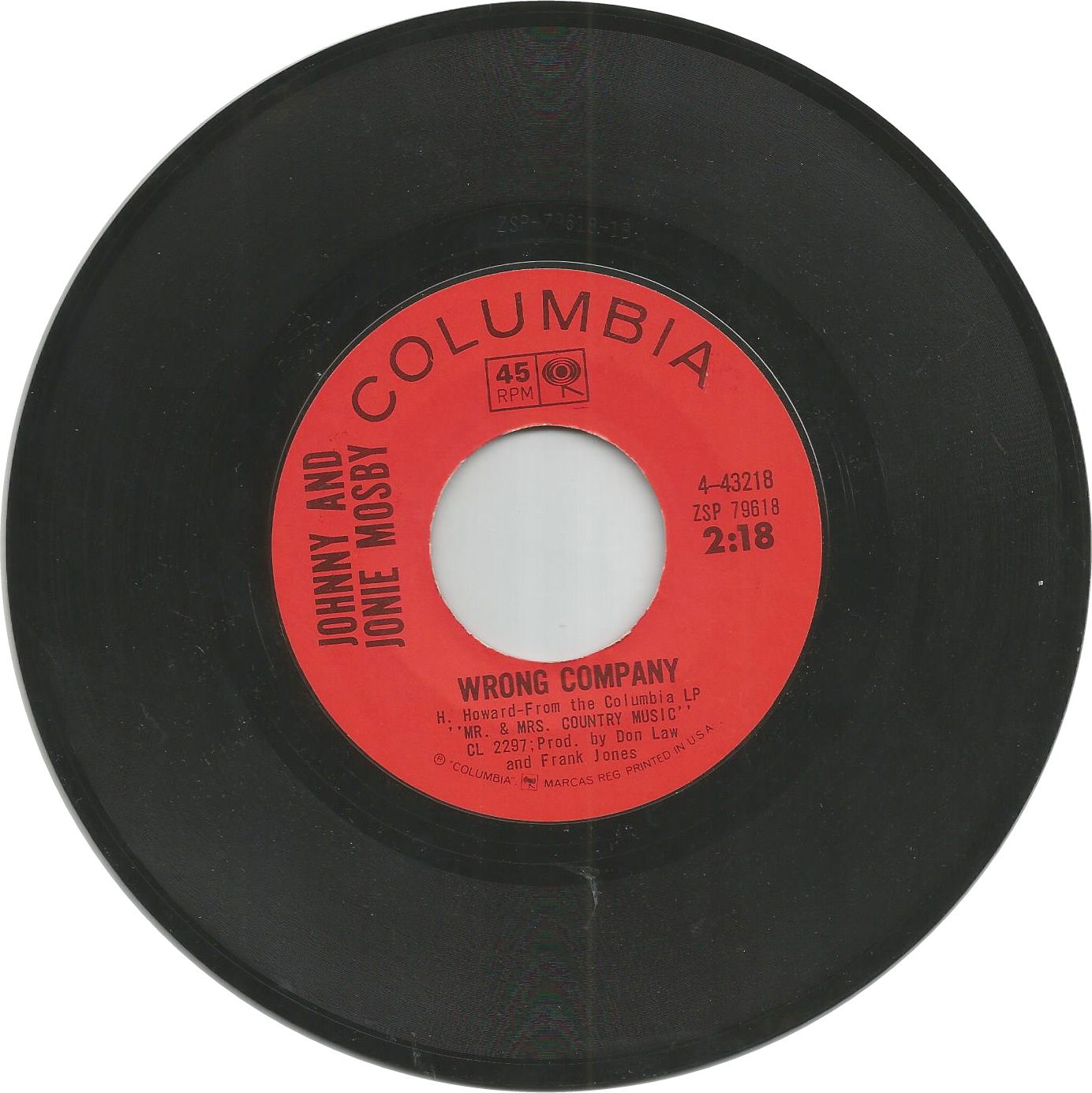 Johnny & Jonie Mosby – Wrong Company / Strawberry Wine (1965) - nr. 1