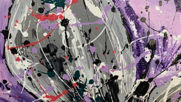 Vlinder moderne kunst ( paarse achtergrond) - Afbeelding 5