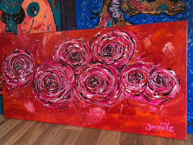 Rozen van dikke verf 100x50 - nr. 1