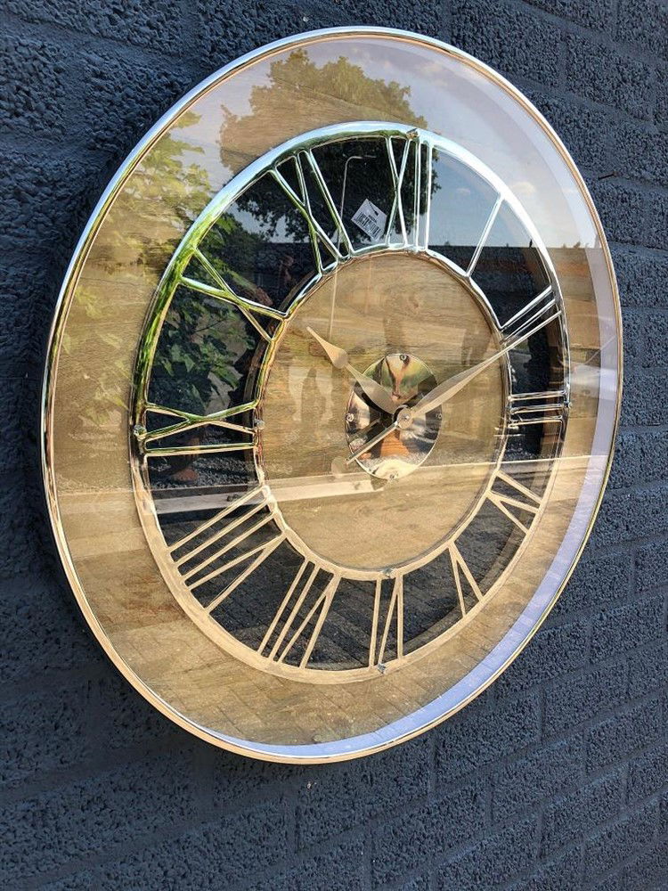 Prachtige solide zware ronde wandklok, zeer exclusief!! - Afbeelding 7