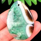 41x29x6mm Green Druzy Geode Agate druppelvormige kettinghanger,