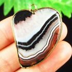 40x30x3mm Wrapped Black White Onyx Druzy Geode Agate hart kettinghanger,
