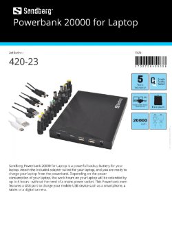 Powerbank 20000 voor laptop extra krachtige Powerbank voor mobiele telefoon, tablet, digitale camera