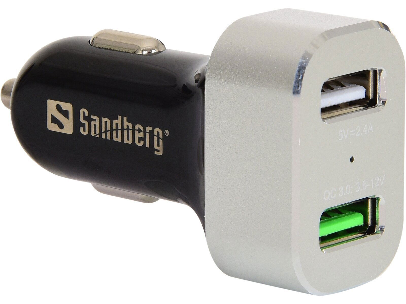 Car Charger 1x QC 3.0 + 1x USB 2.4A auto lader 1x QC 3.0 + 1x USB 2.4A - Afbeelding 2