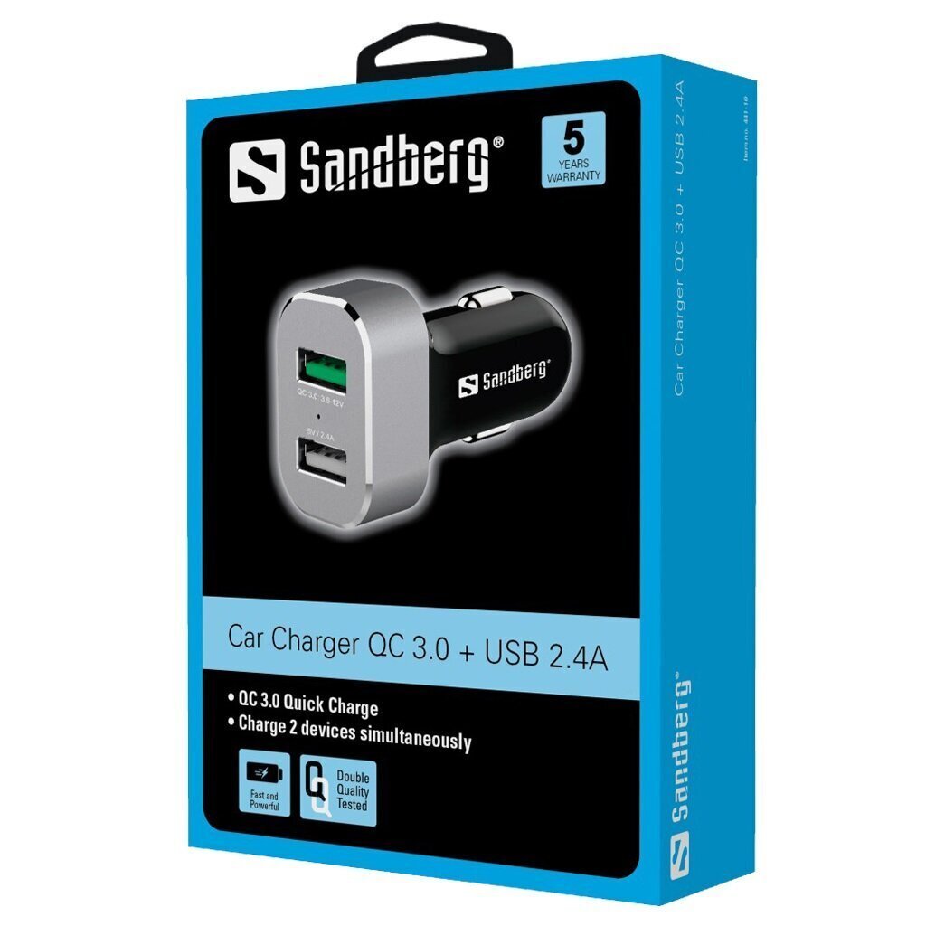 Car Charger 1x QC 3.0 + 1x USB 2.4A auto lader 1x QC 3.0 + 1x USB 2.4A - Afbeelding 4