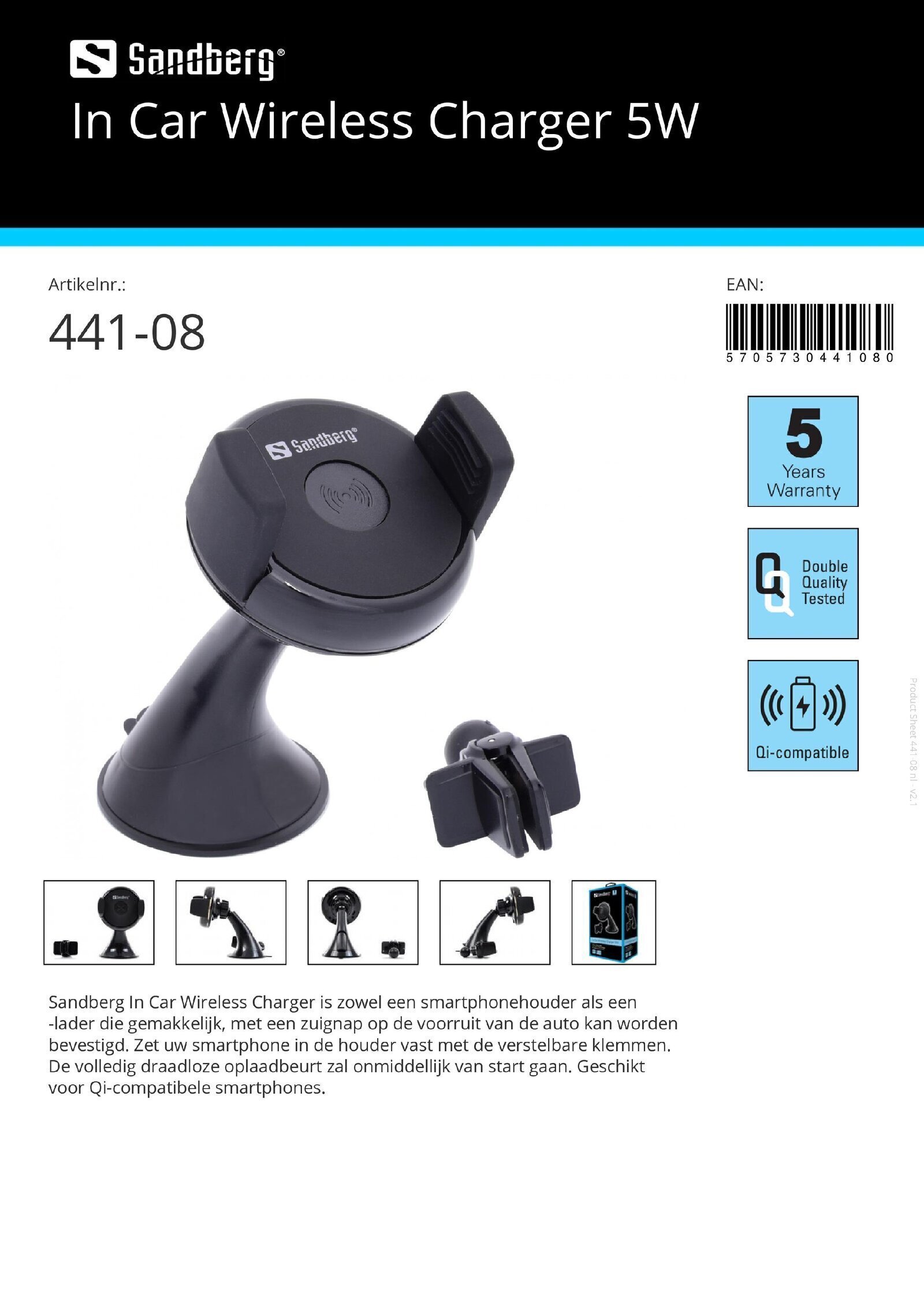 In Car Wireless Charger 5W smartphonehouder als een smartphonelader voor auto - nr. 1