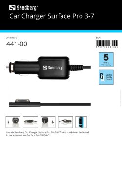 Car Charger Surface Pro 3-7 laadkabel in auto voor Surface Pro 3/4/5/6/7