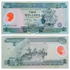 Solomon Islands $2 2001 P-23 POLYMER UNC SN BB01117581