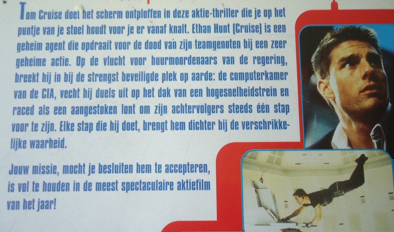 Te koop "Mission Impossible I en II" op nieuwe VHS-video. - Afbeelding 2