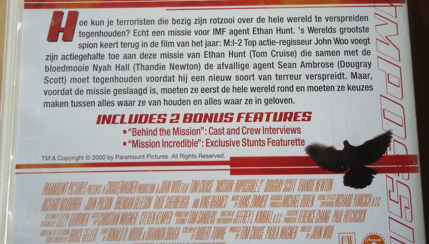 Te koop "Mission Impossible I en II" op nieuwe VHS-video. - Afbeelding 3