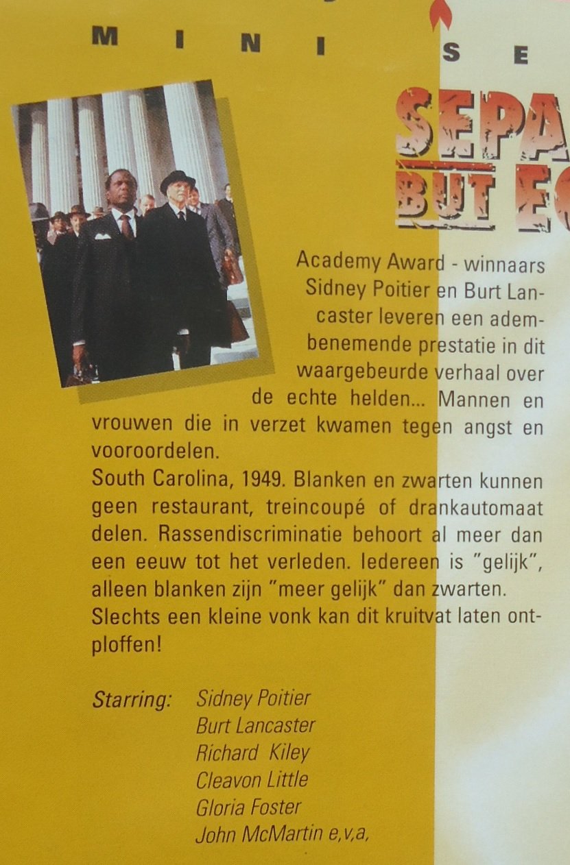 De miniserie "Separate But Equal" met Sidney Poitier op VHS. - Afbeelding 2