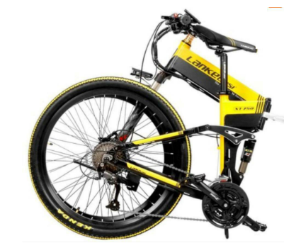 LANKELEISI XT750 Folding Electric Bike Bicycle 48V 10.4AH 400W Motor 26in - 1