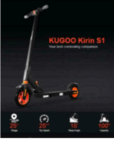 KUGOO KIRIN S1 Electric Scooter 8" Tires 350W DC Brushless Motor