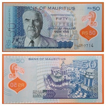 Mauritius 50 rupees 2013 P-65 Polymer UNC - 0