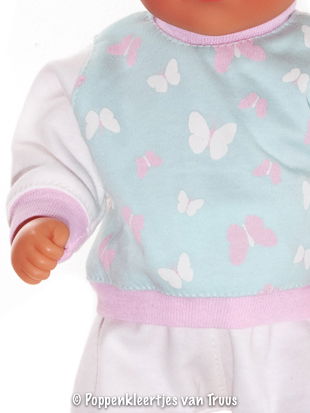 Baby Born Soft 36 cm Pyjama vlinders/wit/roze/mint - Afbeelding 2