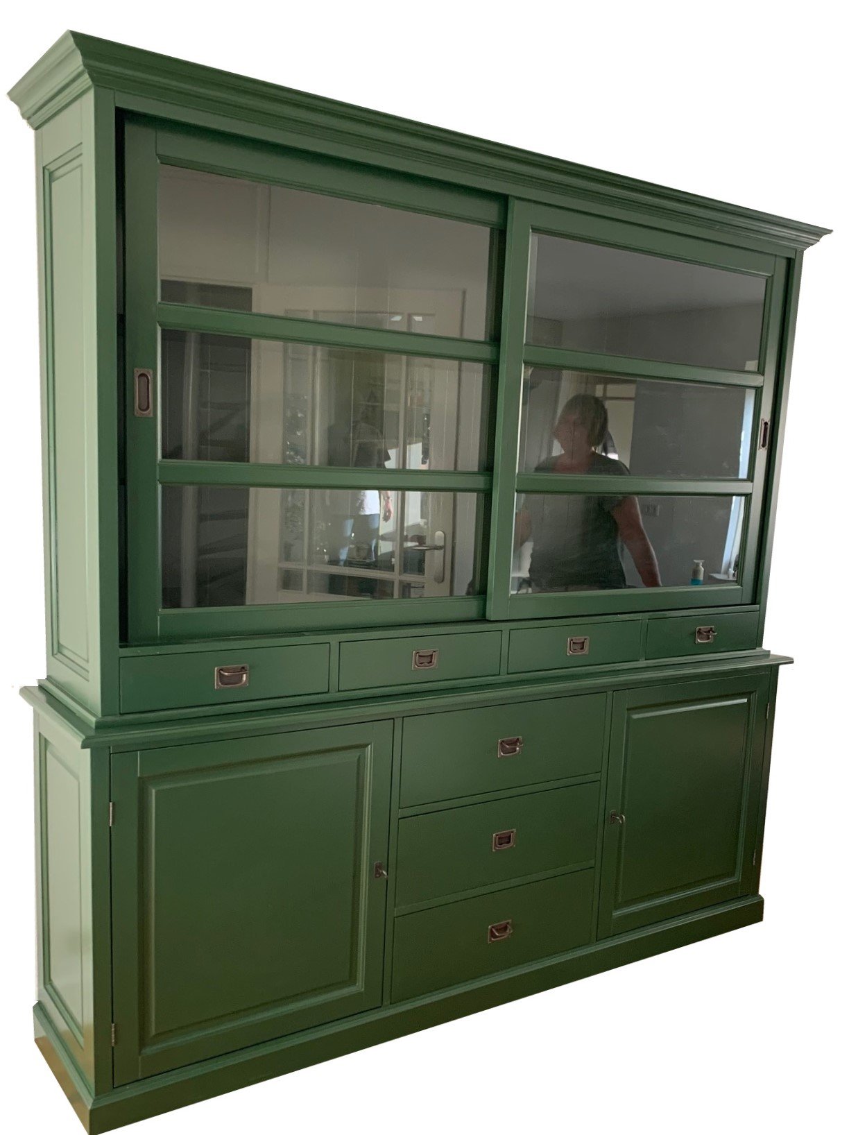 Buffetkast Gorinchem olijfgroen - grijs 220 x 50/40 x 220cm - nr. 1