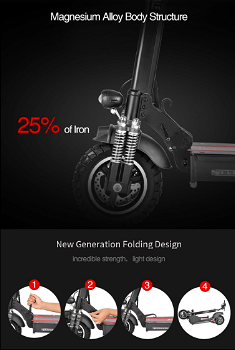 HONEY WHALE E5 Off-Road Electric Folding Scooter 48V 10Ah Battery 600W - 5