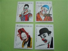 Gibraltar Cept 2002 Circus Clowns mi 1002-1005 Postfris 