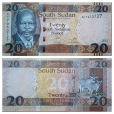Zuid Sudan 20 Pounds 2015 P-13a UNC 