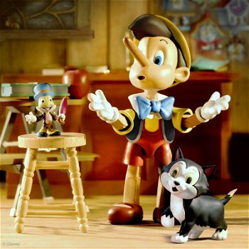 Super7 Disney Ultimates Action Figure Set Prince John Mickey Mouse Pinocchio - 1