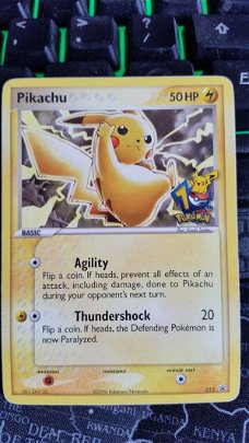 Pikachu 012 Nintendo Black Star 10 jaar Promos licht-gebruikt