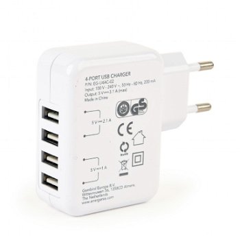 4-poorts USB thuislader (EG-U4AC-02) - 2