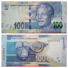 Zuid Africa 100 Rand P 141b UNC Sign Kganyago Omron rings 