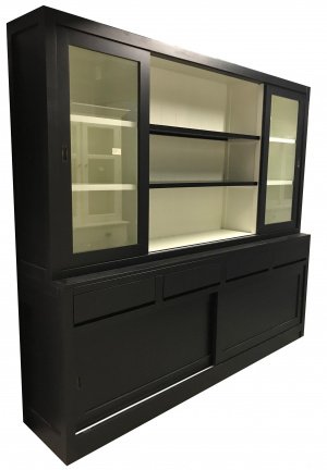 Buffetkast design open vak zwart - wit 240 x 50/40 x 220 - nr. 1