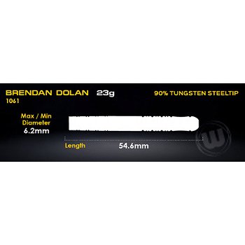 Dartpijlen Winmau Brendan Dolan Onyx Black 90% tungsten - 3